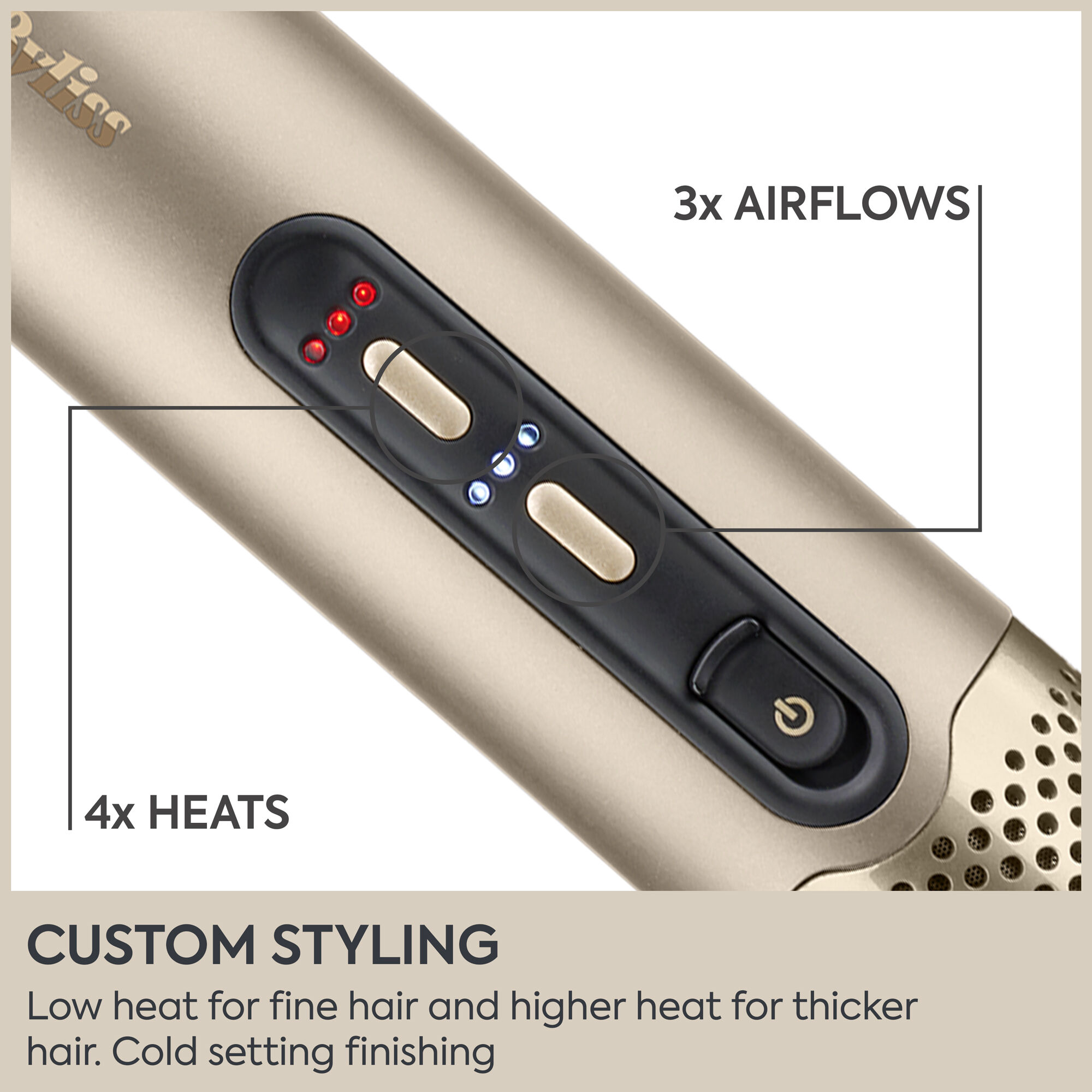 Air Wand Gold Wet-to-Dry Hair Dryer, Straightener & Styler