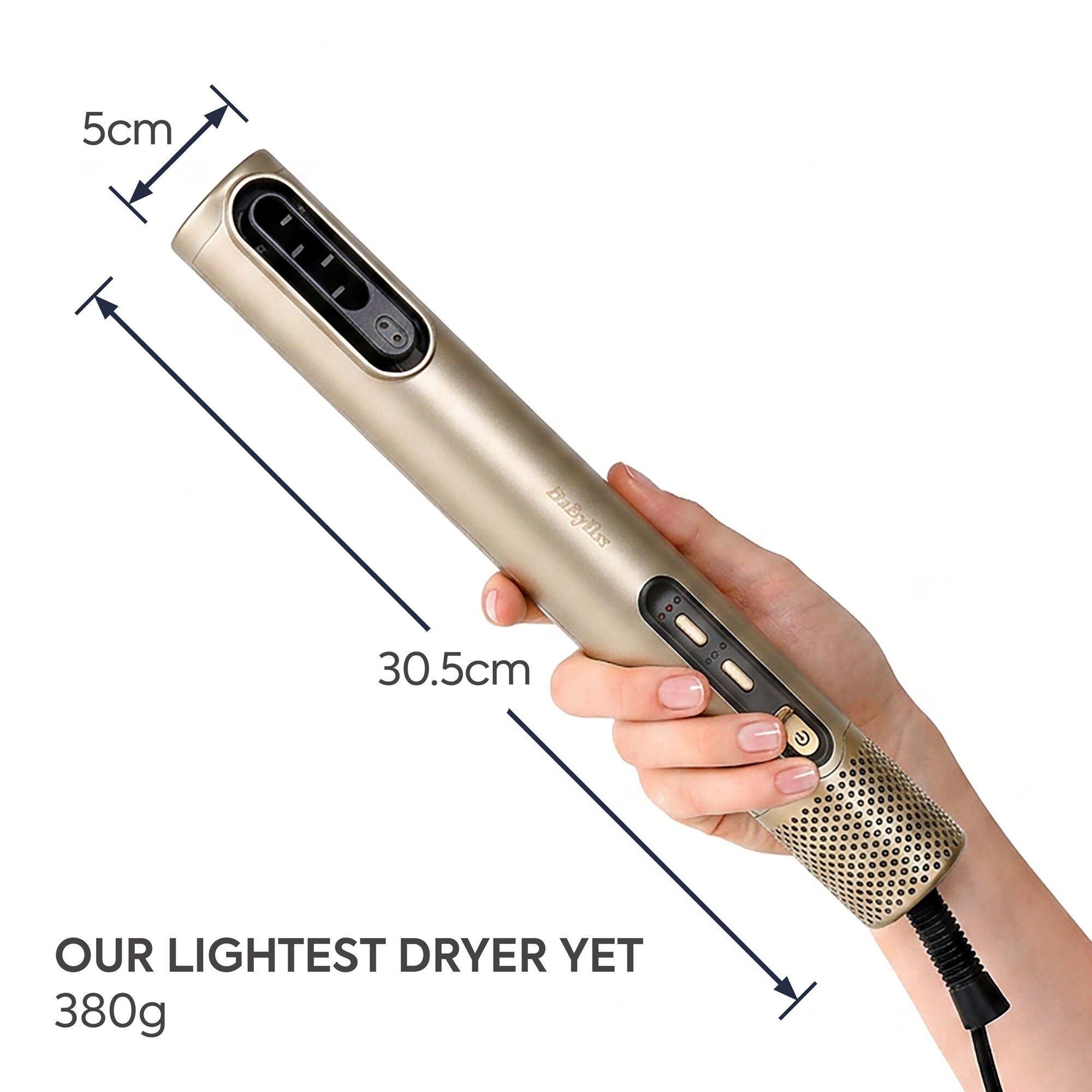 Air Wand Gold Wet-to-Dry Hair Dryer, Straightener & Styler