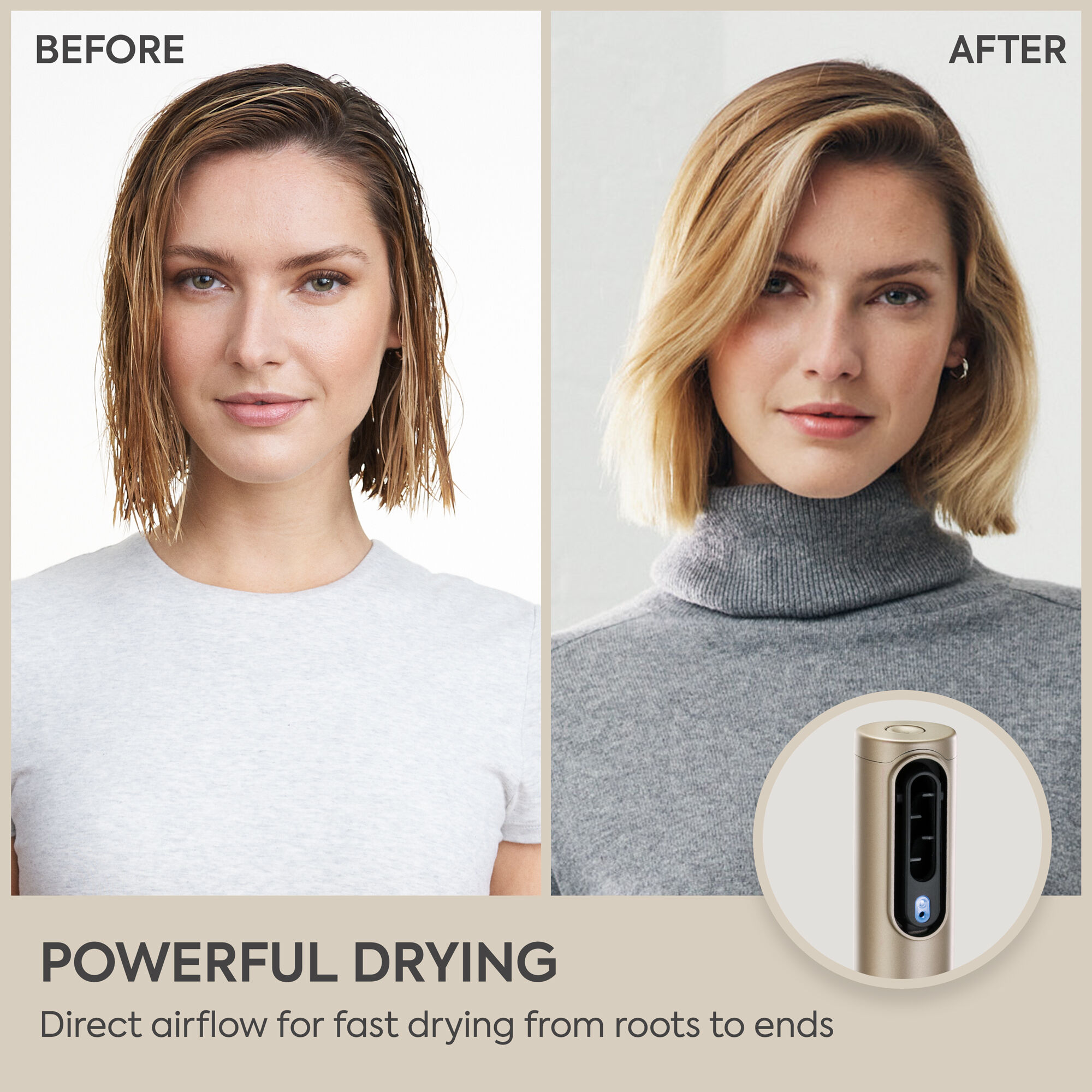 Air Wand Gold Wet-to-Dry Hair Dryer, Straightener & Styler