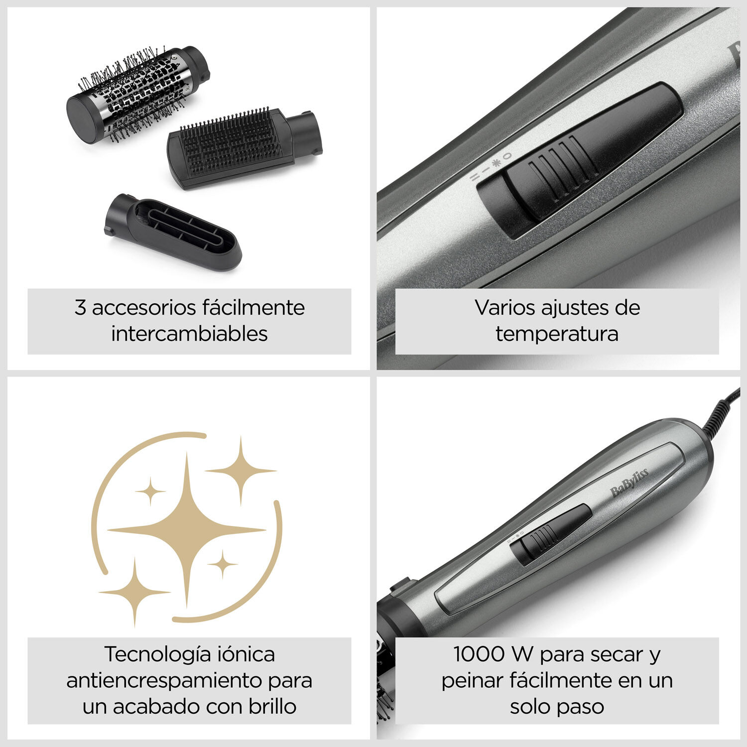 Cepillos Moldeadores Cepillo de Aire Xanadu 1000 W AS261E Babyliss