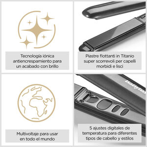 Plancha de pelo Titanium Shine &ndash; Plancha profesional para un alisado perfecto y brillante