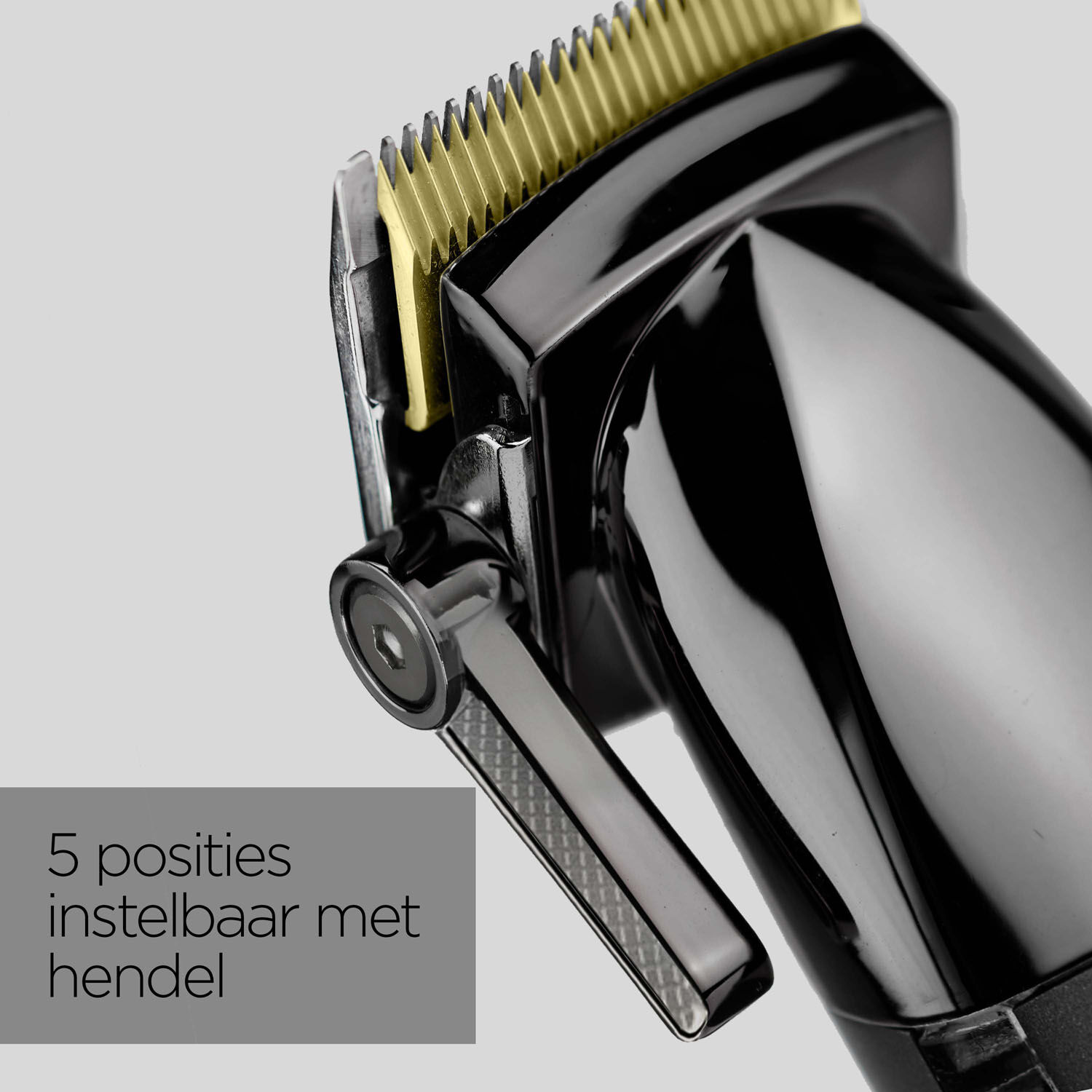 5 posities instelbaar met hendel
