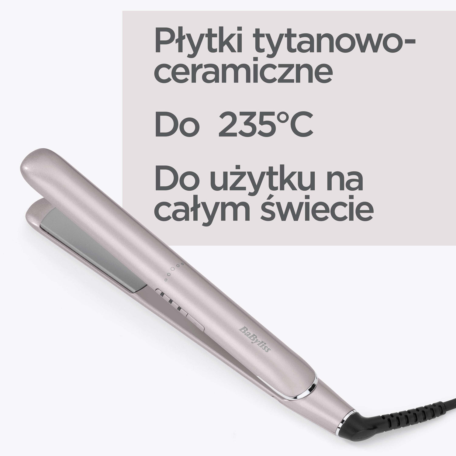 Powłoka tytanowo-ceramiczna. Nagrzewanie do 235&deg;C. Do użytku na całym świecie