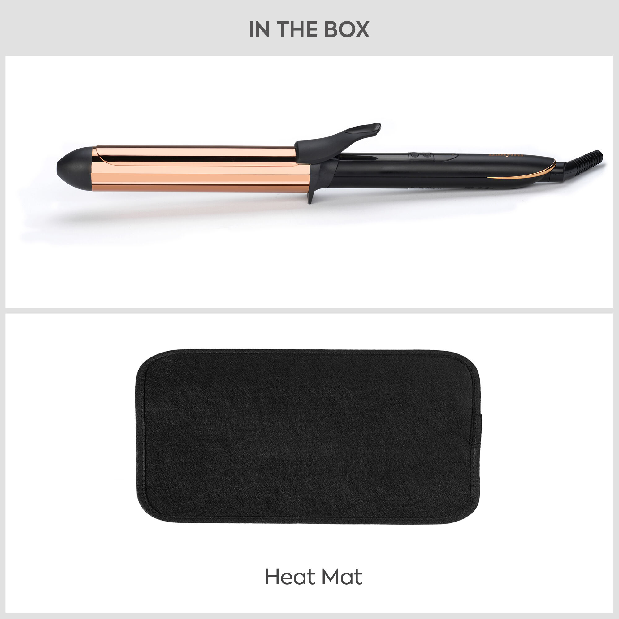 In the box: Titanium Brilliance Curls.  Heat Mat.
