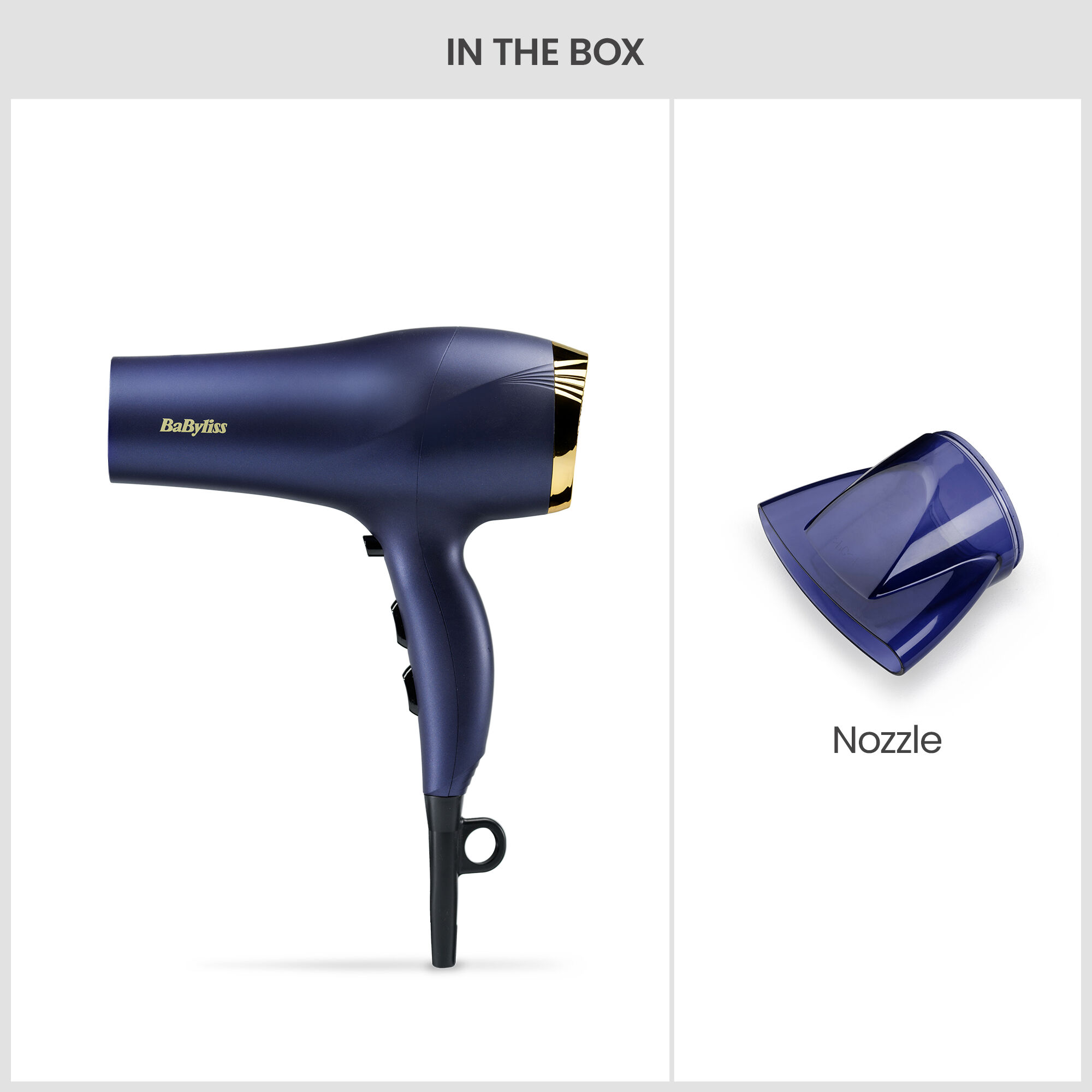 In the box: dryer & nozzle