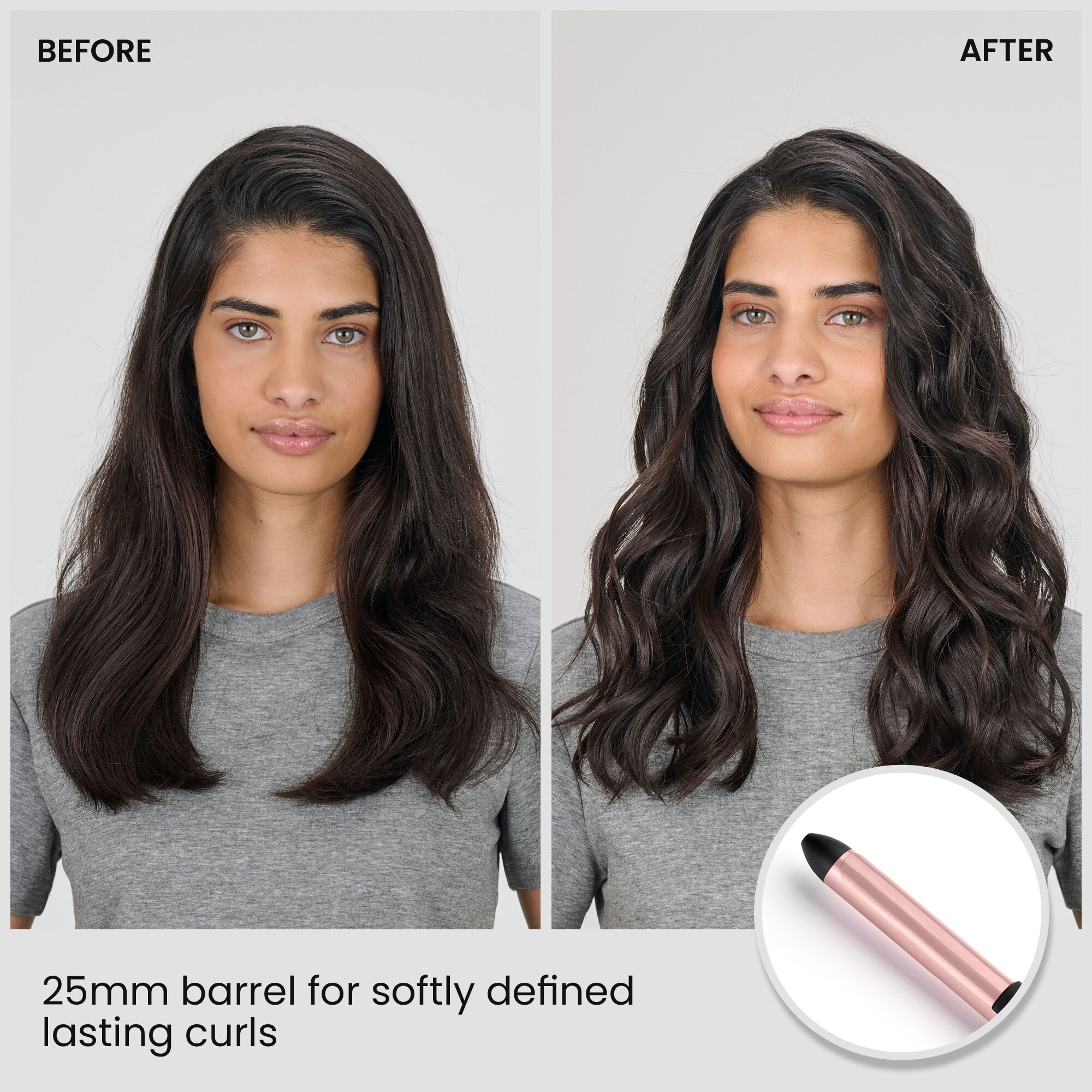 BEFORE / AFTER: 25mm barrel for softly defined lasting curls