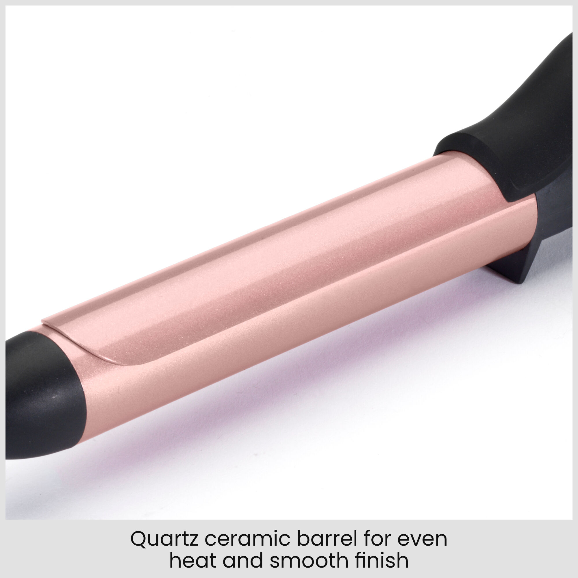Quartz ceramic barrel for even heat and smooth finish
