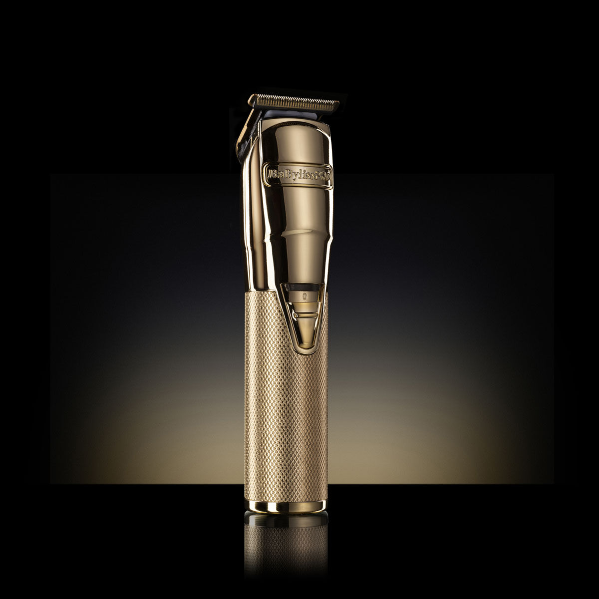 Cordless Gold Super Motor Trimmer on dark background