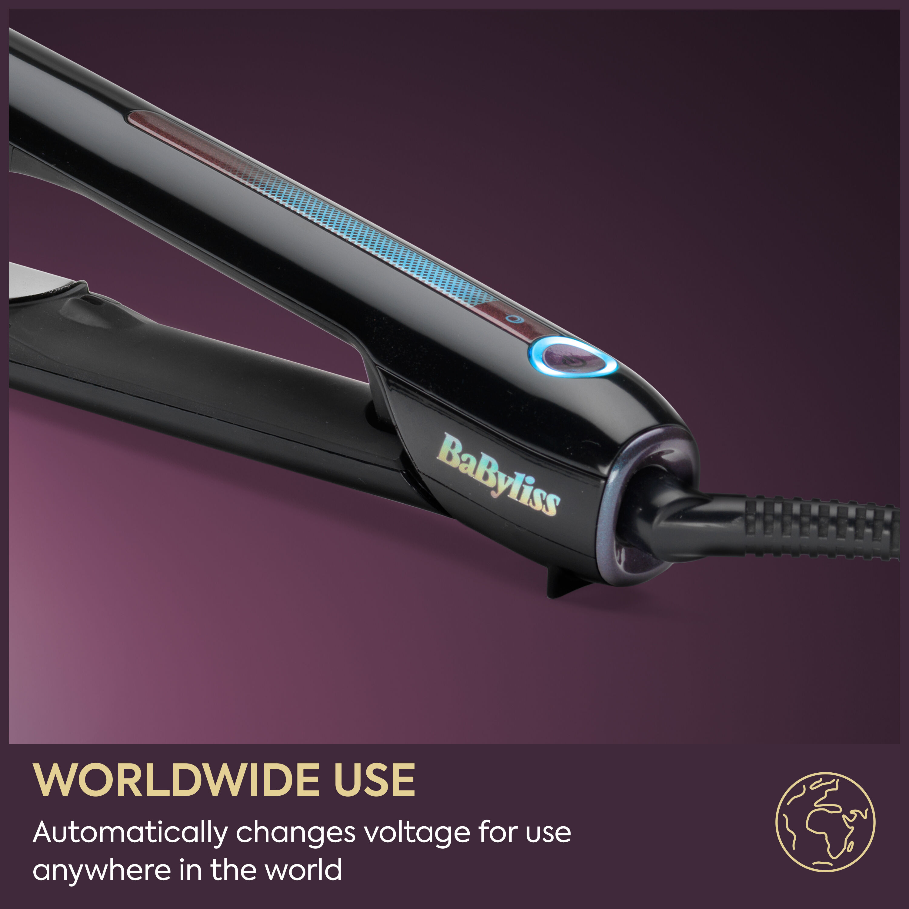 World wide use.  Automatically changes voltage anywhere in the world