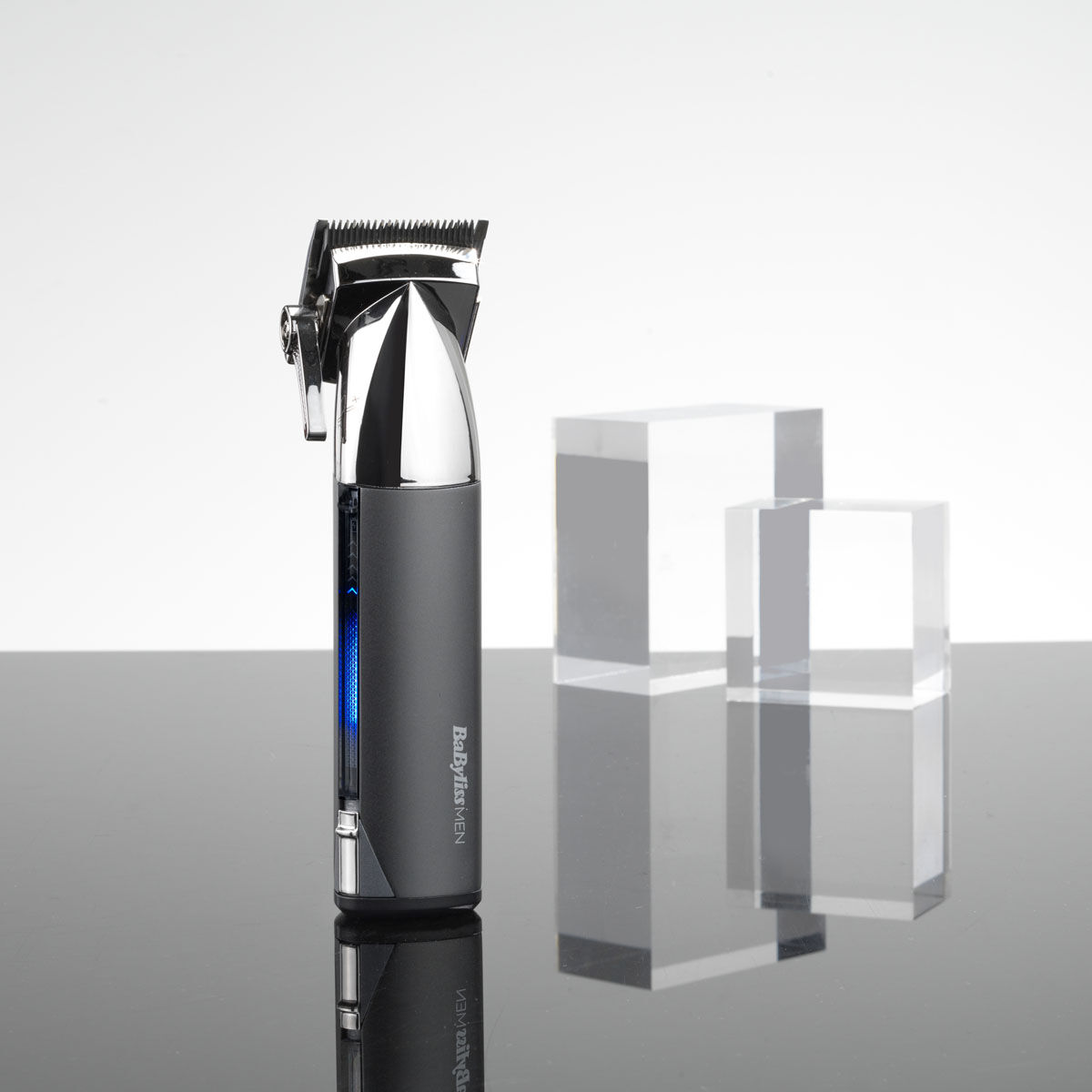 Super-X Metal Series Cordless Hair Clipper Stood on flat surface