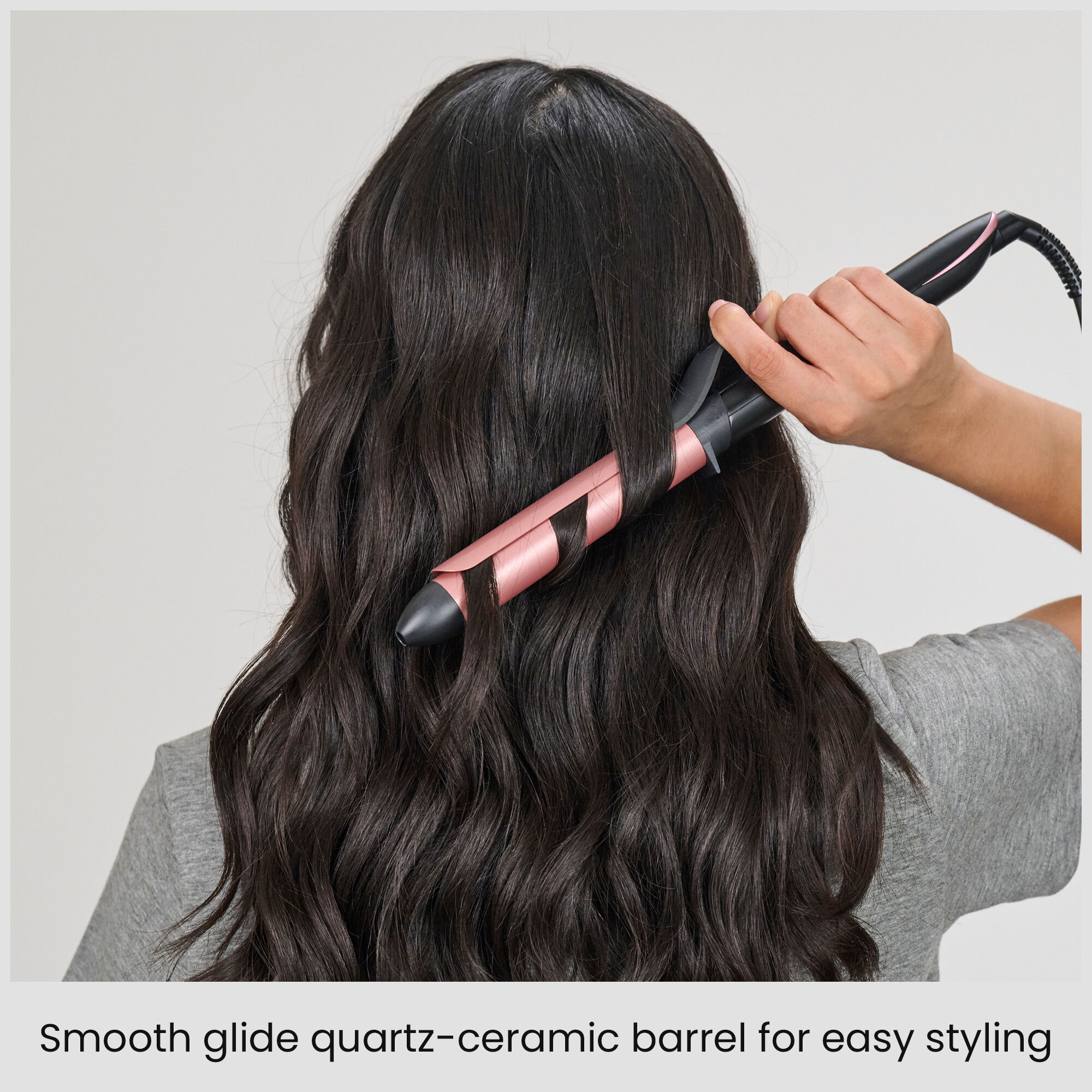 Smooth glide quartz-ceramic barrel for easy styling