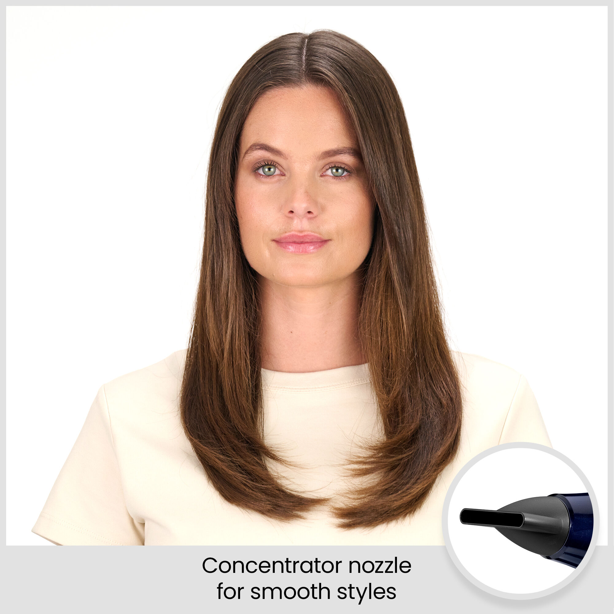 Concentrator nozzle for smooth styles