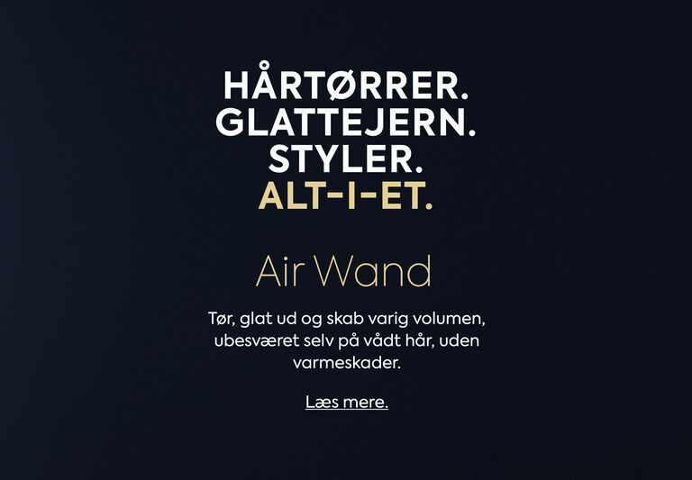 Air Wand - Tør, glat ud og skab varig volumen, ubesværet selv på vådt hår, uden varmeskader.