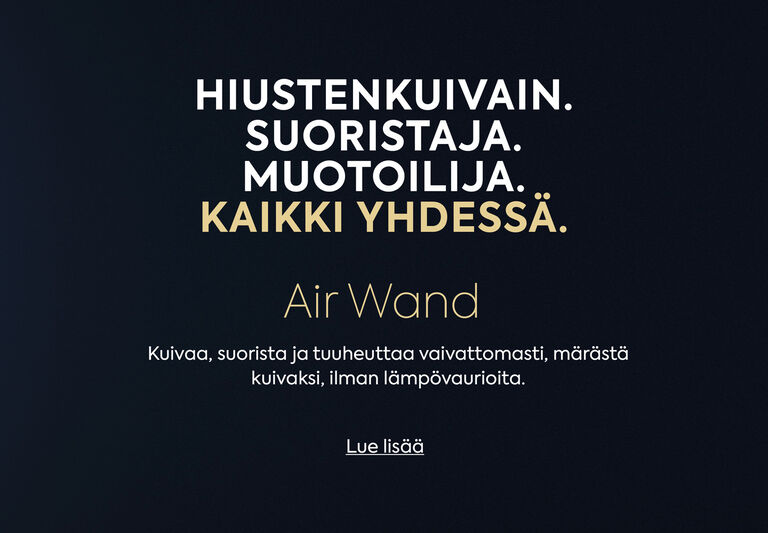 AIR WAND - Kuivaa, suorista ja tuuheuttaa vaivattomasti, märästä kuivaksi, ilman lämpövaurioita.