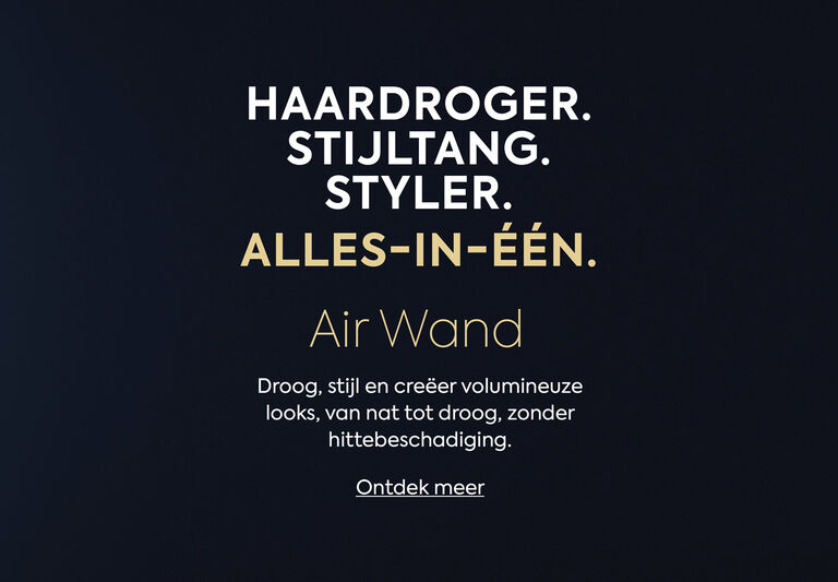 AIR WAND - Droog, stijl en cre&euml;er volumineuze looks, van nat tot droog, zonder hittebeschadiging.