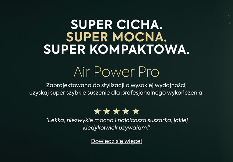 AIR POWER PRO - Zaprojektowana do stylizacji o wysokiej wydajności, uzyskaj super szybkie suszenie dla profesjonalnego wykończenia.