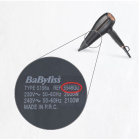 Example of model number on dryer